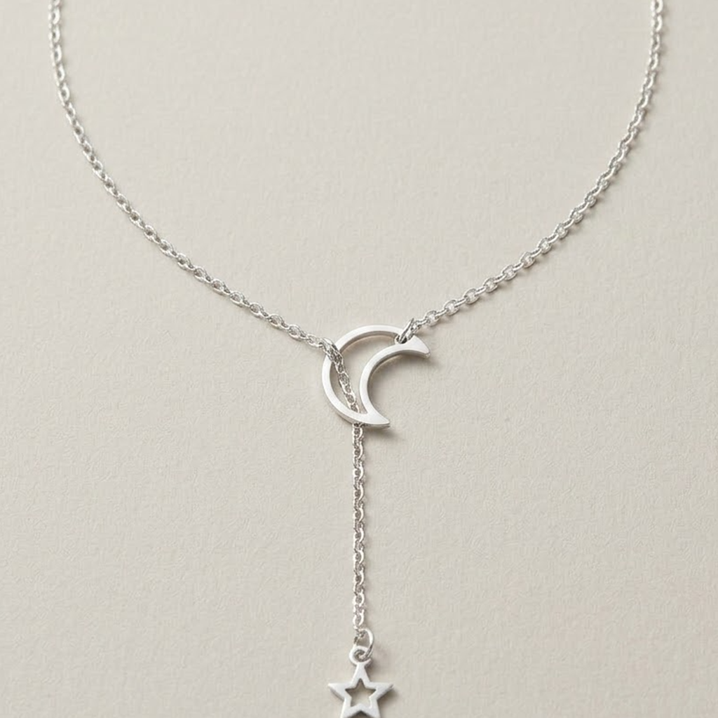 Moonlight Mond-Stern-Kette Silber