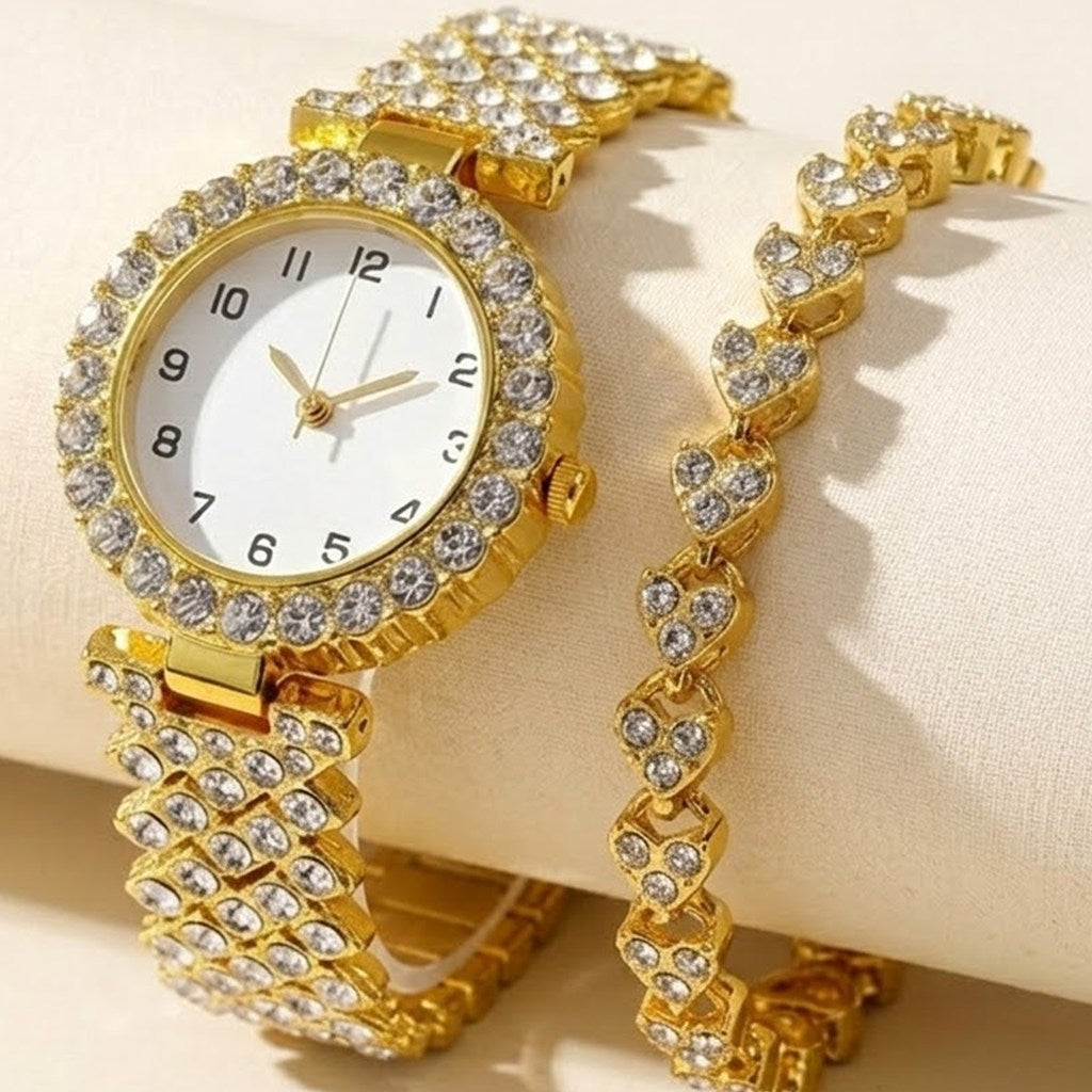 Coralie Solvi Set Uhr und Armband Gold