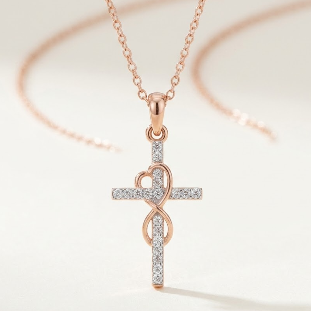 Roselle Haven Kreuzkette Roségold mit Infinity