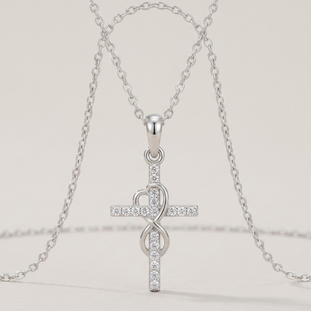 Roselle Haven Kreuzkette Silber mit Infinity