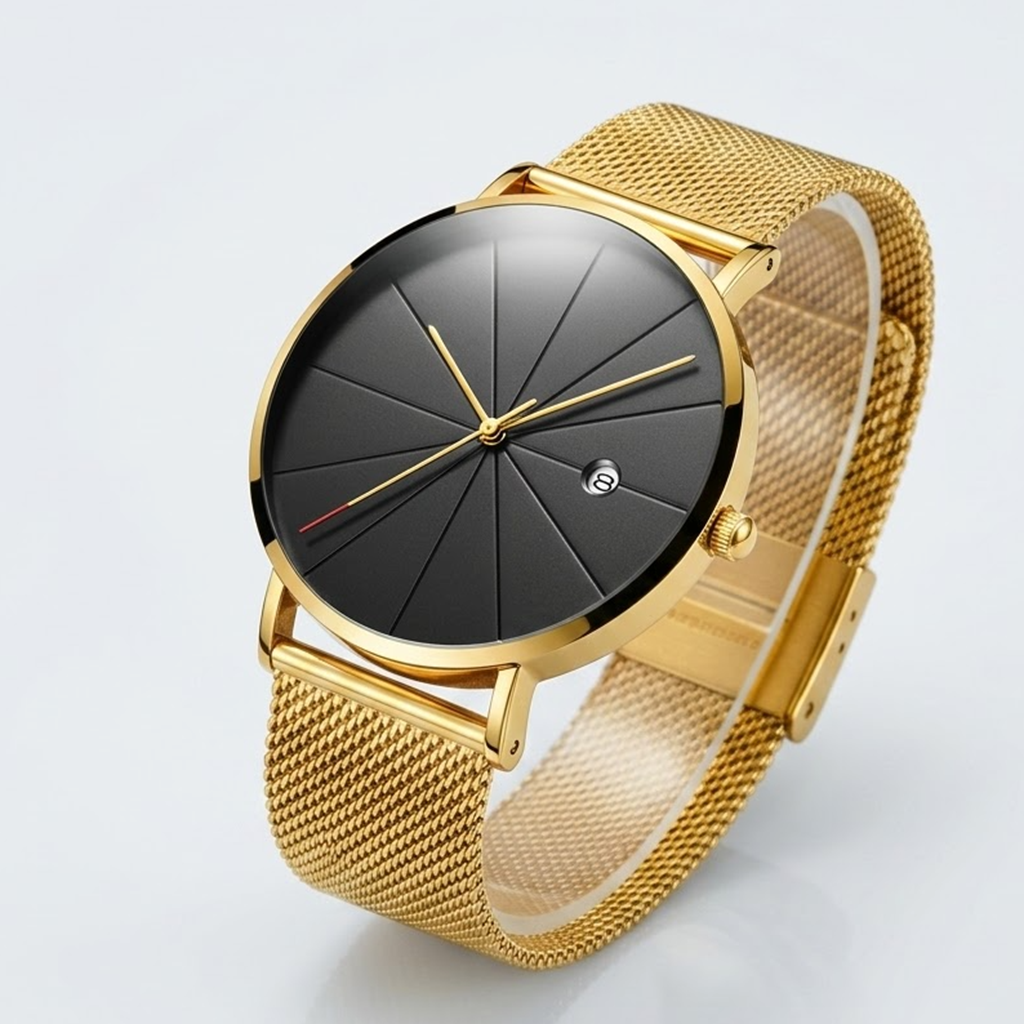 Zenit Original Gold Uhr Mesh